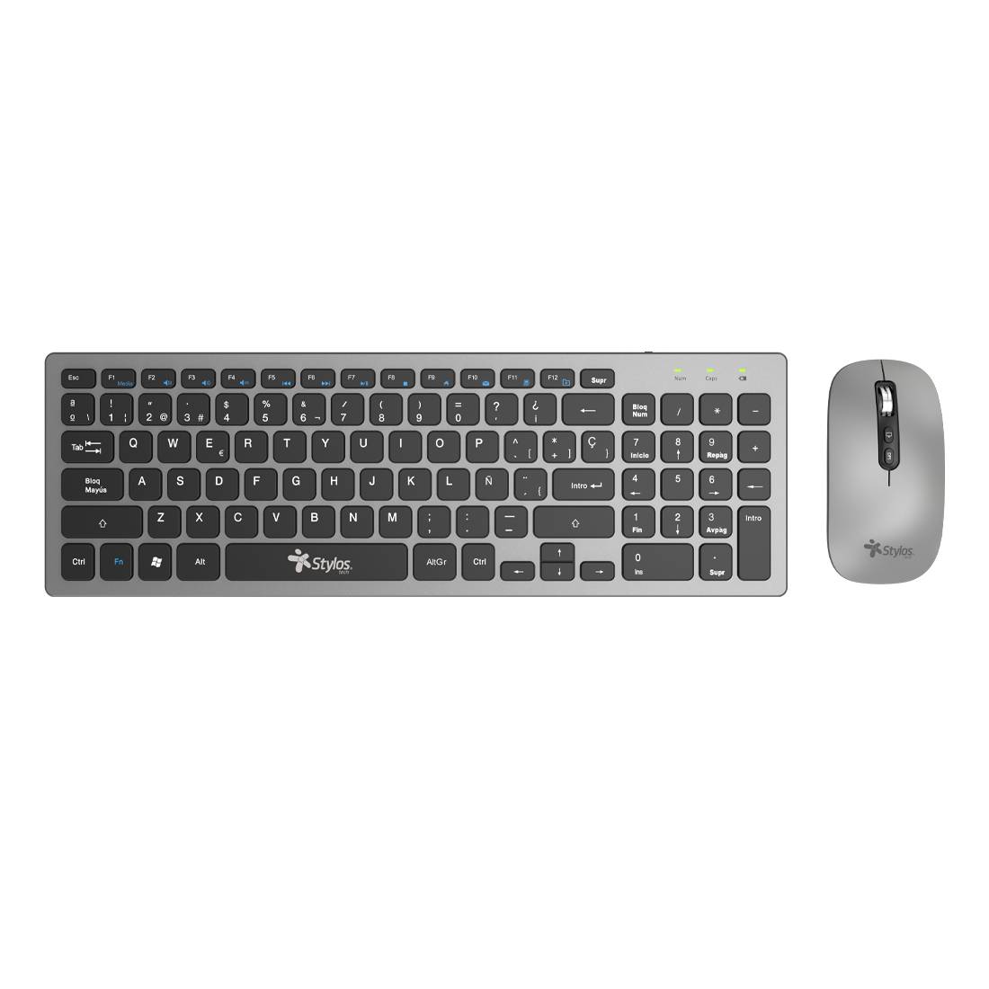 Combo Inalámbrico Recargable 2 en 1 Stylos STPKTM6G Teclado 96  Membrana 96 teclas Conexión USB Nano - Combo Inalámbrico Recargable 2 en 1 Stylos STPKTM6G Teclado 96  Membrana 96 teclas Conexión USB Nano -